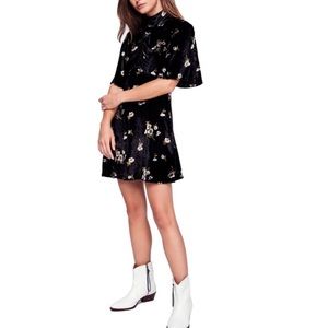 Free People Be my Baby Velvet Mini Dress Floral
